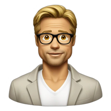 brad pitt in glasses sticker
