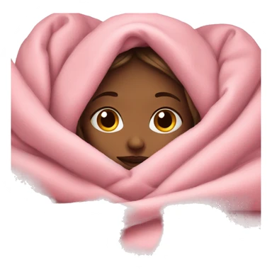 Cozy girl in pink blankets  sticker