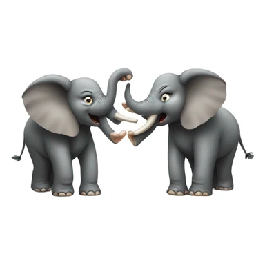 2 angry elephants having an argument  sticker