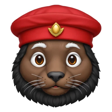 black suited old animal with red fes hat sticker