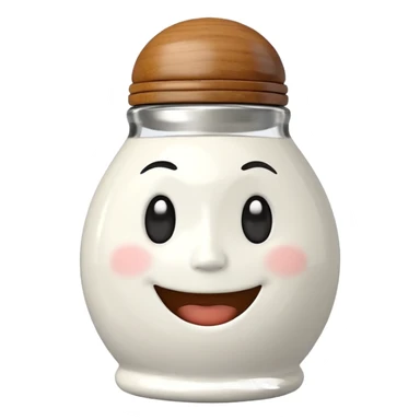 Salt shaker with a face  sticker