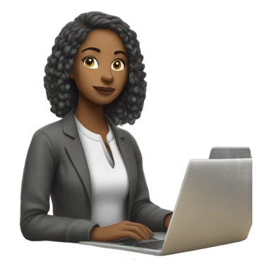 Computer science university, student woman, lighter skin   sticker