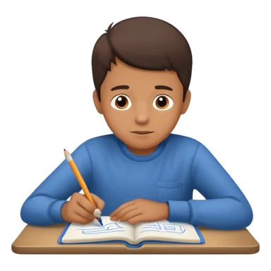 boy drawing pic of grandpa on notebook sticker