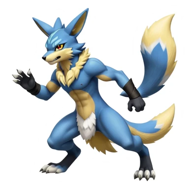 Lucario-Renamon-Zeraora-hybrid (Full body) sticker