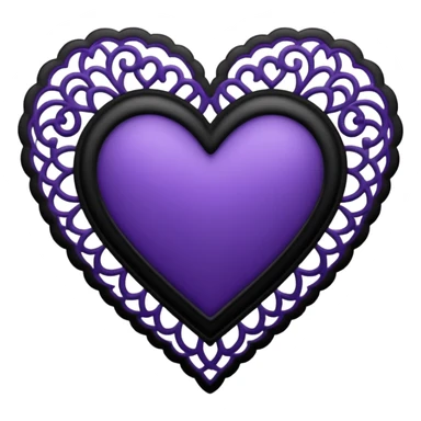 black and purple lace heart sticker