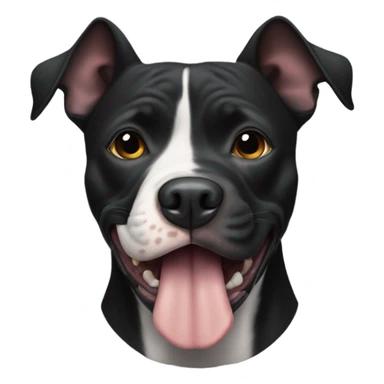 black pitbull with a tiny spot on his chin sticker