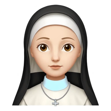 Rosalia (the singer) as a nun. (Use lux album cover as reference). The habit is white. sticker