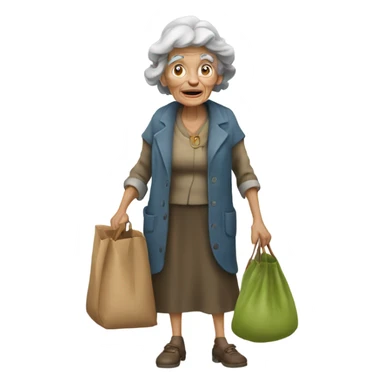 Old hag packing a bag sticker