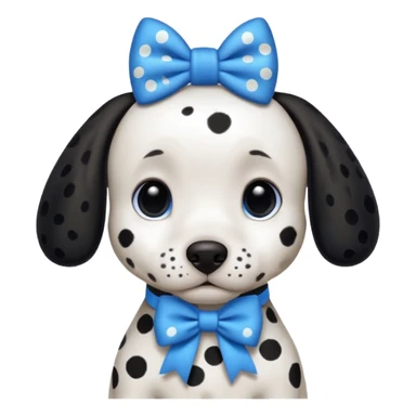Dalmatian with blue bows sticker