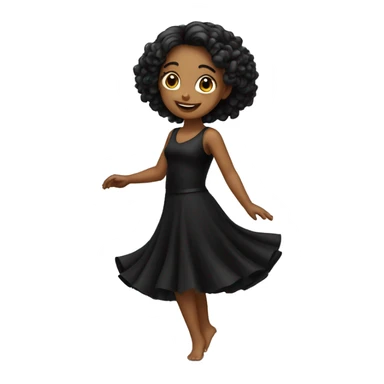 Dancing girl with black dress sticker