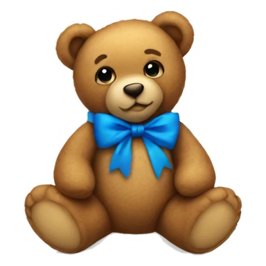 Teddy bear with blue bow sticker
