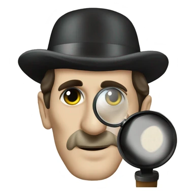 Basil rathbone as Sherlock holmes with deerstalker hat looking through magnifying glass sticker