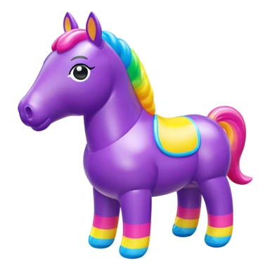  Lisa Frank style inflatable vinyl chubby horse toy figure  sticker