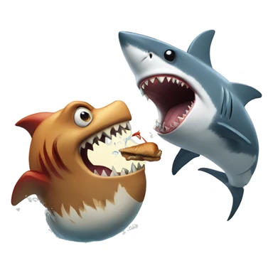 shark eating a rooster  sticker