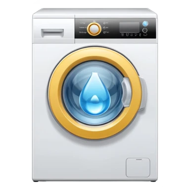 create an icon for white washing machine with big water drop in front sticker