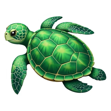 Can you please generate a simple turtle emoji like a sea turtle but viewed from above sticker
