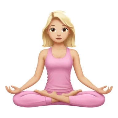 blonde yoga girl light pink clothes n sticker