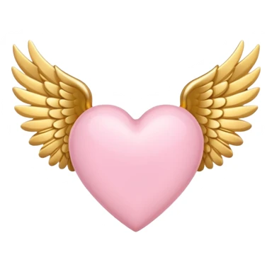Light Pink Heart With Golden Wings sticker