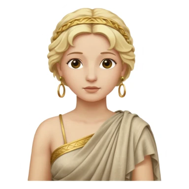 Ancient Roman woman with earrings and blonde hair, ancient clothes sticker
