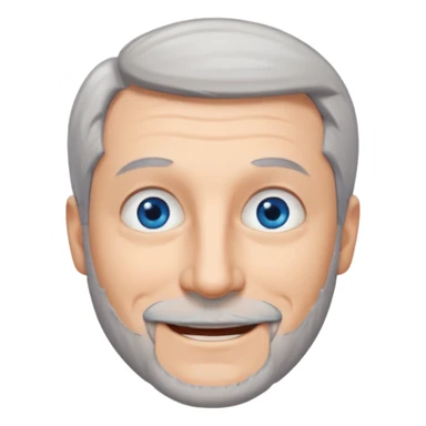 homme yeux bleus presque chauve et une barbe courte moins de chevaux et sourir sticker