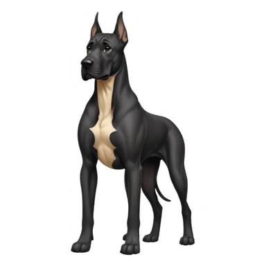 Black Male Great Dane with cropped ears in a show stance sticker