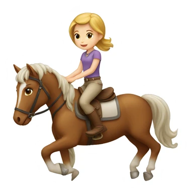 white little girl riding a horse sticker