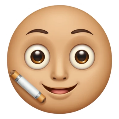 round Zyn can, with eyes and mouth, holding a joint, relaxed expression sticker