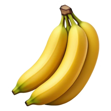 Cinematic bright yellow banana, smooth peel with gentle curves, slightly ripened, stacked in a charming bunch, warm glowing background, soft and inviting. sticker