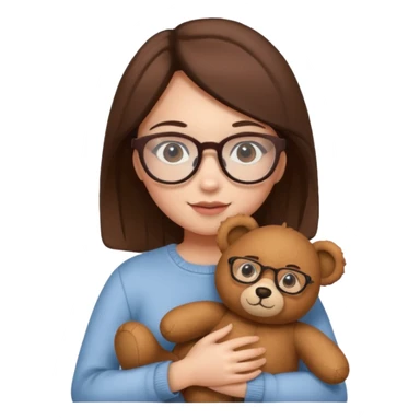 girl wearing glasses with teddy bear  sticker
