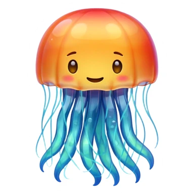 jelly fish, apple emoji style sticker