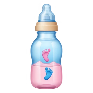 Work in a scripted font around lots of NICU related stuff; baby bottle, blue and pink footprints, monitoring sticker