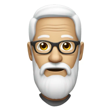 old man  with white hai and full beard with specs sticker