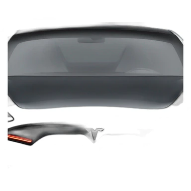 modified black 2023 Tesla Model 3 with front spoiler lights on viewed from front sticker