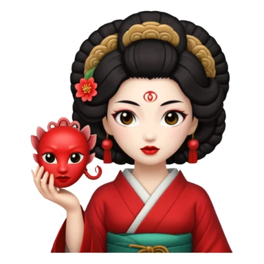 geisha hold medusa head  sticker