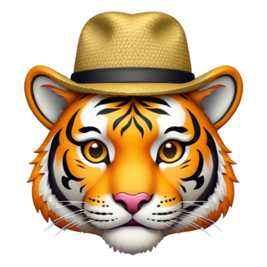 tiger face wearing stylish hat for Twitch emote sticker