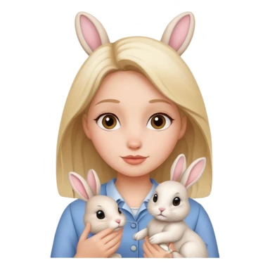 Sara with a bunny sticker