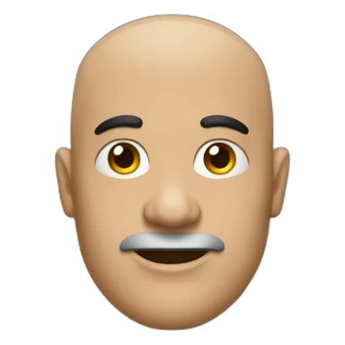 Bald man with black mohawk sticker