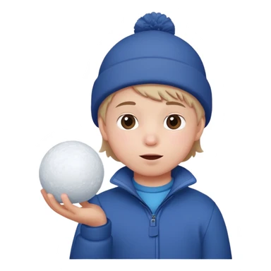 kid holding snowball sticker