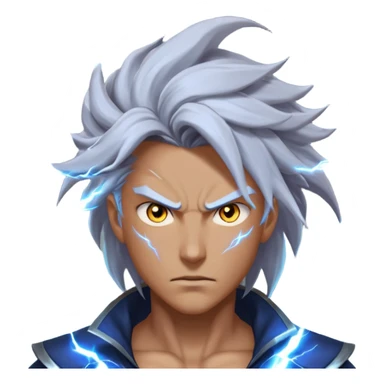 storm rider portrait, head and shoulders only, wind-swept hair, crackling lightning aura, storm clouds swirling behind, intense glowing eyes, epic fantasy vibe, 3D cartoon, mobile game icon style, clean background, no text, no watermark
 sticker