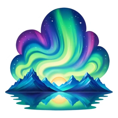 northern lights sticker