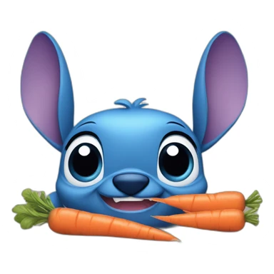 Stitch qui mange des carottes sticker