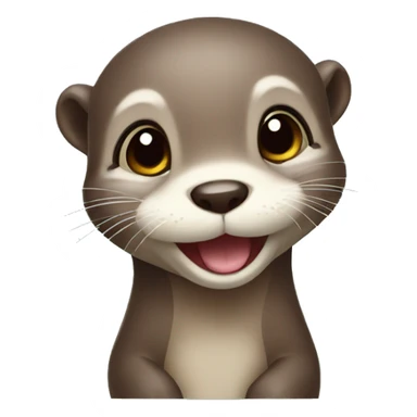 baby otter with a cheeky smile sticker