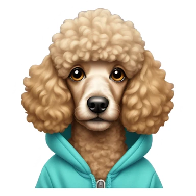 Poodle wearing hoodie sticker