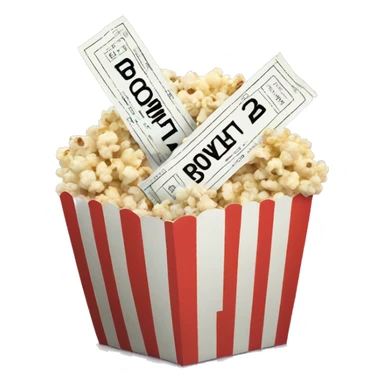 2 movie tickets, 1 popcorn, 1 poster sticker
