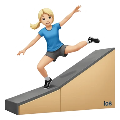 a young blonde girl doing parkour at kids school sticker