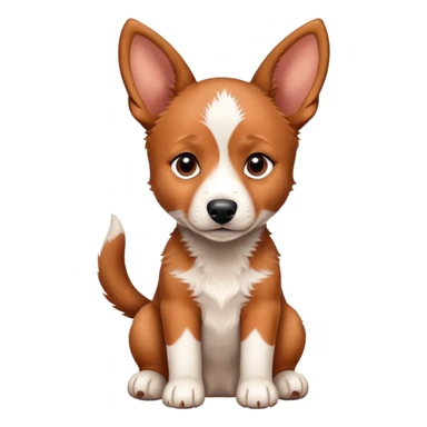 Red heeler puppy with one ear up and one ear down sticker