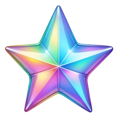 vibrant holographic rainbow y2k aesthetic glass star sticker