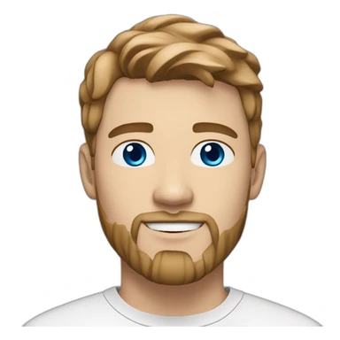 a 21 year old white scandinavian man with a goatee beard and light brown short wavy brown hair with blue eyes sticker