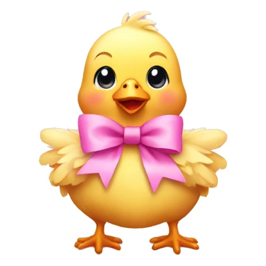 Baby chicken with pink bow sticker