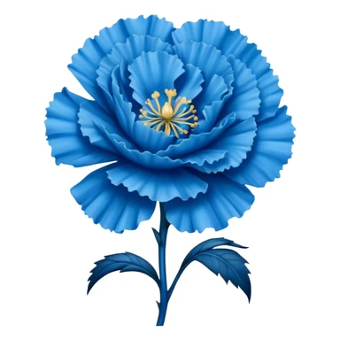 a tattoo design featuring a life like blue carnation flower without the stem and the number 14 sticker